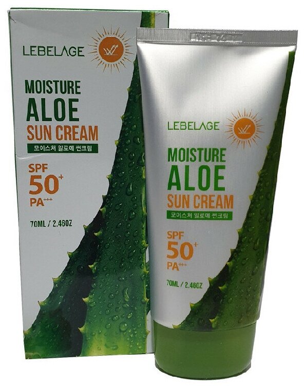 Солнцезащитный увлажняющий крем с экстрактом алоэ | Lebelage Moisture Aloe Sun Cream Spf50+ Pa+++ 70 ml — фото 1