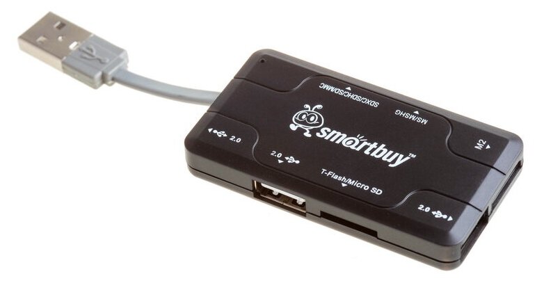 USB-концентратор  SmartBuy Combo SBRH-750, разъемов: 3, черный