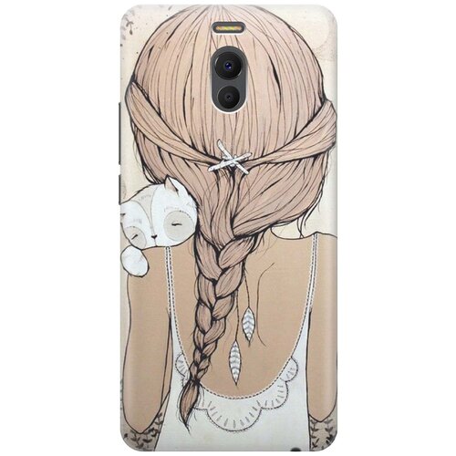 фото Cиликоновый чехол девочка в обнимку с котом на meizu m6 note / мейзу м6 ноут re:pa
