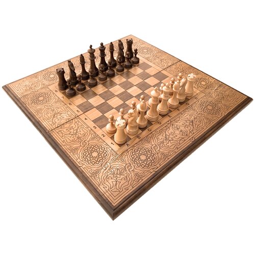 Zakaryan шахматы + шашки + нарды Модерн 2 игровая доска в комплекте
