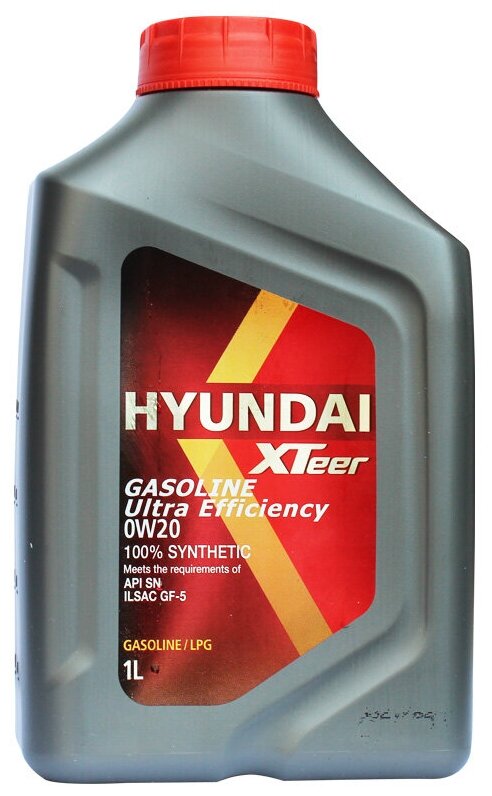 Синтетическое моторное масло HYUNDAI XTeer Gasoline Ultra Efficiency 0W-20, 1 л, 1 шт.
