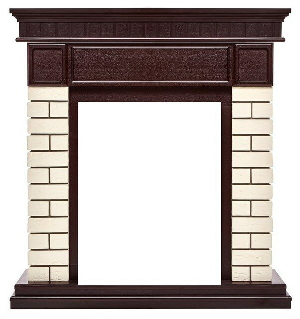 Портал Firelight Bricks Classic камень бежевый, шпон темный дуб