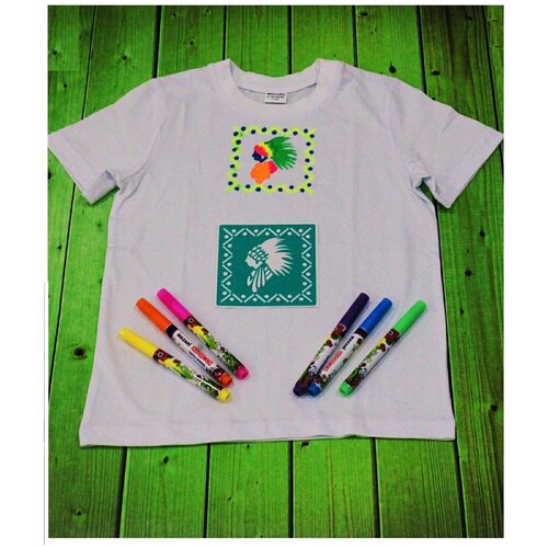 фото Набор для росписи футболки по трафарету "индеец"-134 helenberart