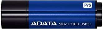 Флешка ADATA S102 Pro 32 GB, 1 шт., титаново-синий