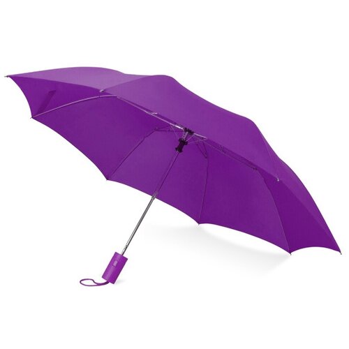 Мини-зонт полуавтомат, 2 сложения, купол 94 см., 8 спиц, чехол в комплекте, фиолетовый