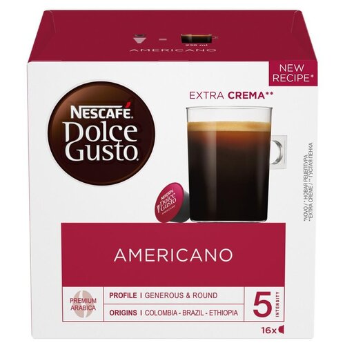 Кофе в капсулах Nescafe Dolce Gusto Americano, интенсивность 5, 16 кап. в уп., 4 уп., 