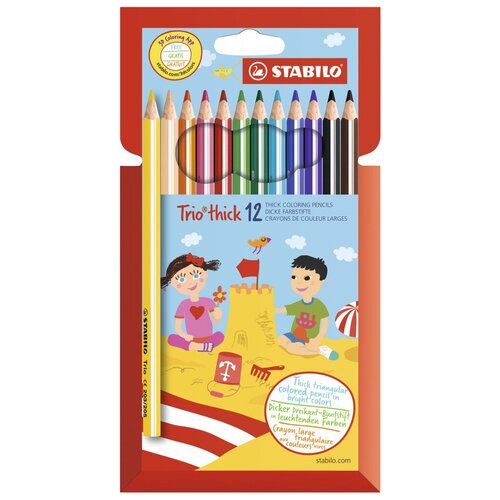 STABILO Цветные карандаши Trio thick 12 цветов (203/12-01), 12 шт.