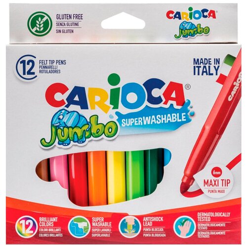 Carioca Фломастеры Jumbo (40569), разноцветный, 12 шт. фломастеры carioca 40569 комплект 2 шт