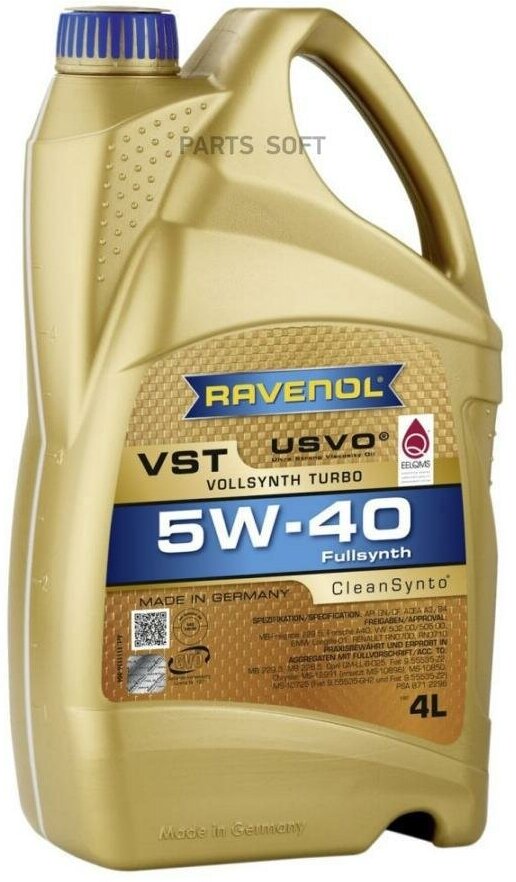 Масло моторное ravenol vst 5w-40 4 л 111113600401999