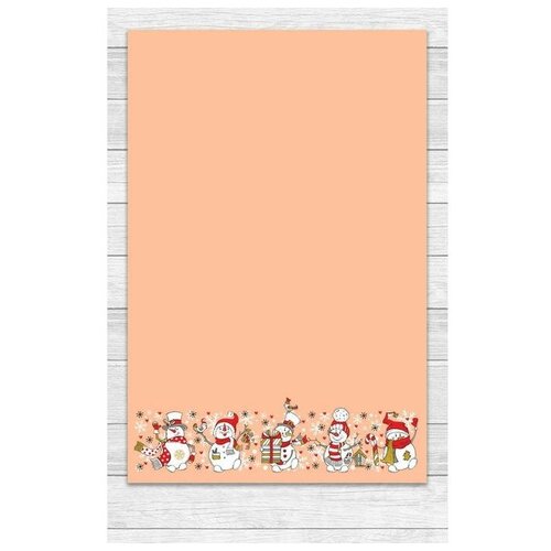 фото Grand stil полотенце снеговики кухонное 39х60 см персик