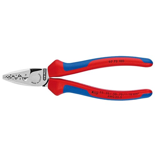 Кримпер Knipex KN-9772180 серебристый/красный/синий кримпер knipex kn 9721215b черный синий красный