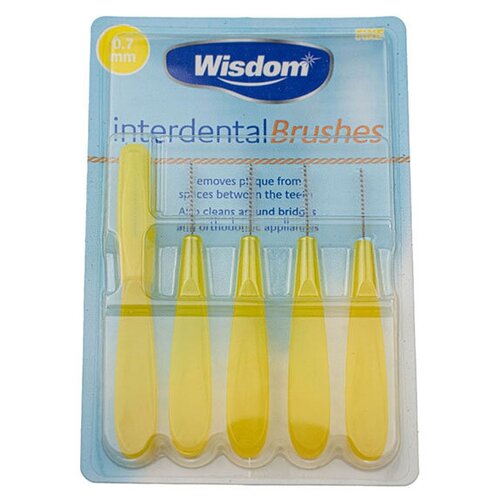 фото Набор ершиков wisdom interdental brushes 0.7mm. цвет-желтый