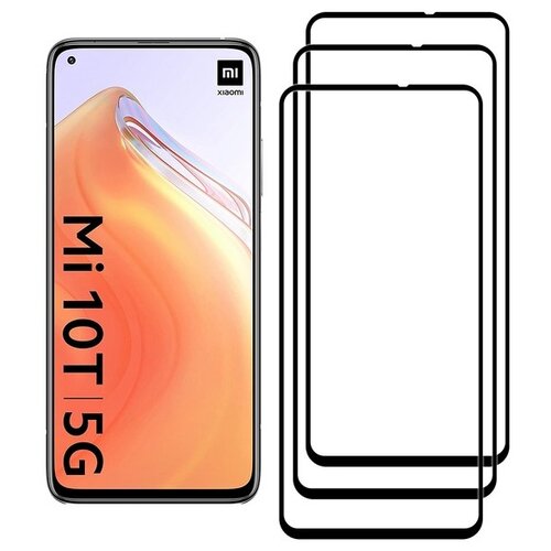 Комплект 2 стекла + 1 в подарок Full Glue Premium Krutoff для Xiaomi Mi 10T 5G/10T Pro 5G/10i 5G/Poco X3/Poco X3 NFC черное xiaomi mi 10i 5g mi 10t lite 5g защитное стекло 30d