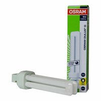 Лампа OSRAM DULUX D, 18W/31-830, G24d-2, тёплый белый, 3000К, люминесцентная