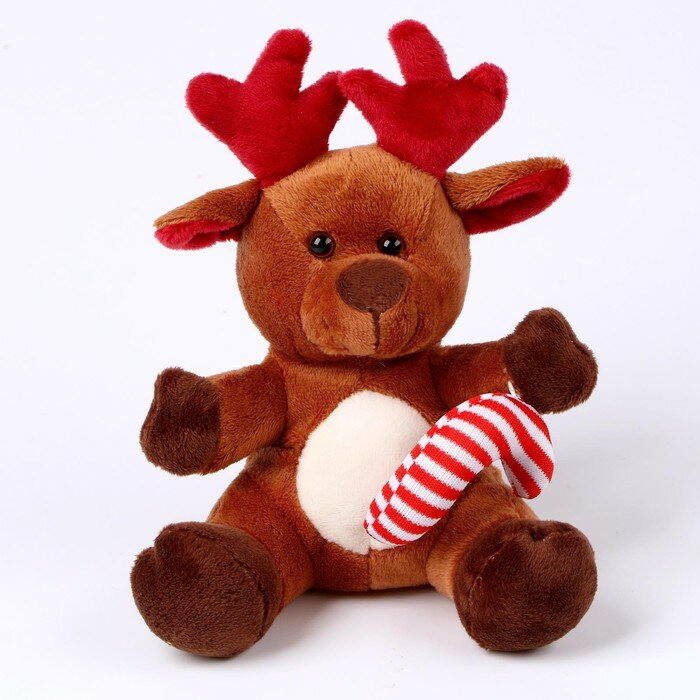 Мягкая игрушка «Олененок», новогодний, 15 см, цвет коричневый