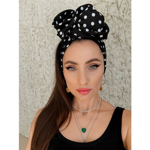 Тюрбан , размер 42, белый, черный