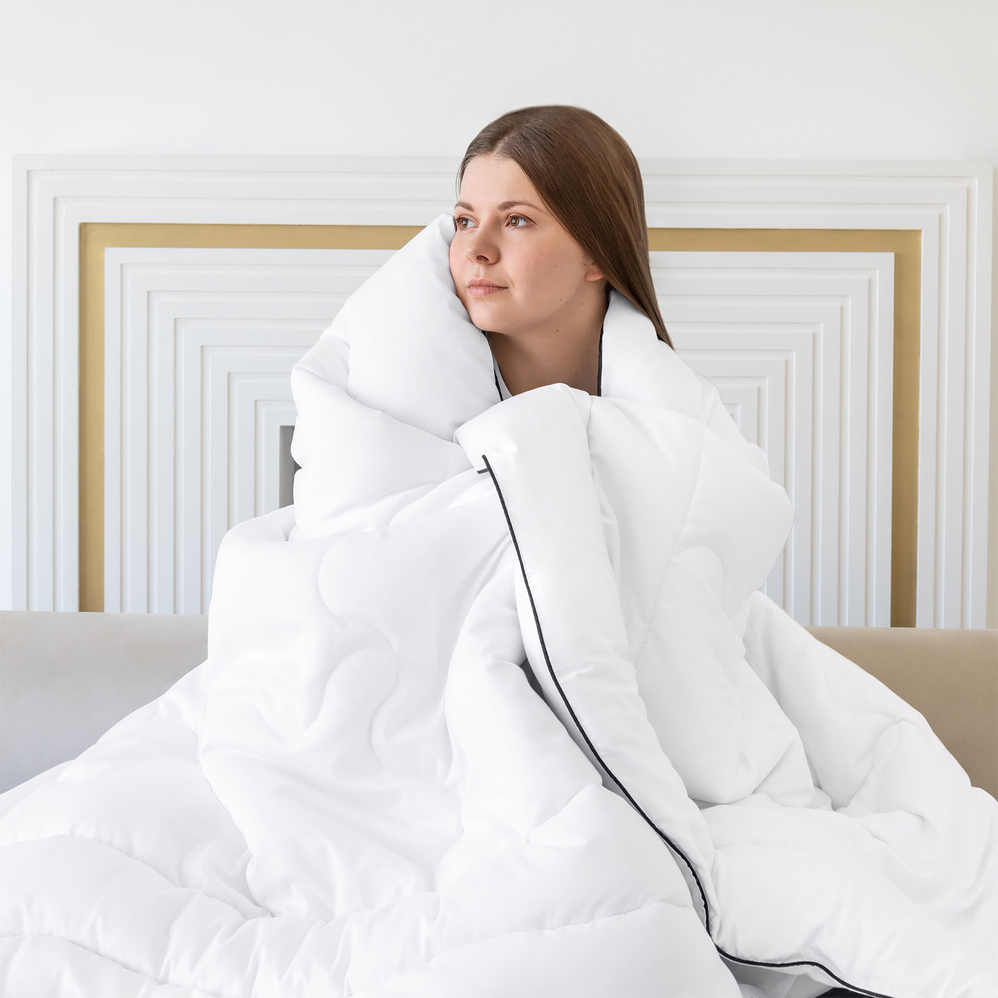 Одеяло для сна всесезонное Verossa Шёлк евро 200х220, белое, ткань хлопок 100% - фотография № 11