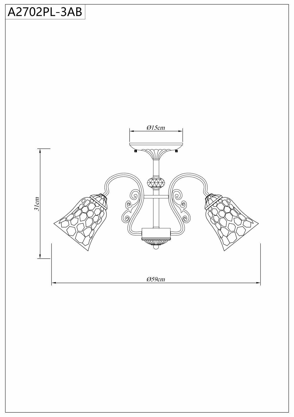 Люстра Arte Lamp NICOLE A2702PL-3AB - фото №14