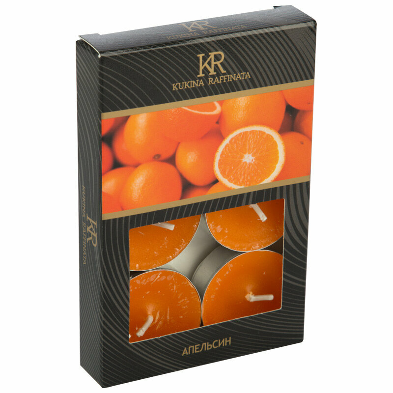 Свечи чайные ароматические "Апельсин" 6 штук в наборе