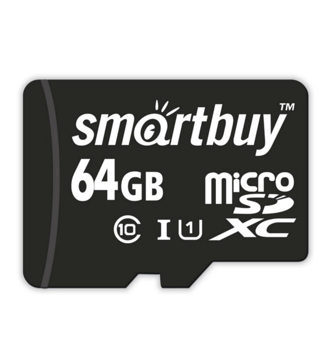 Карта памяти SmartBuy microSDXC 64 ГБ Class 10, UHS-I, R/W 60/25 МБ/с, черный