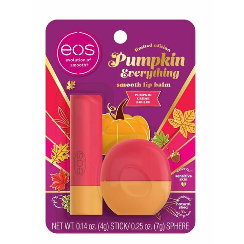 Бальзам для губ EOS Lip Balm Pumpkin Creme Brulee набор бальзама для губ и крема для рук marmar d vegan lip balm