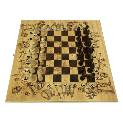 Набор игр шахматы нарды, шашки с доской Рыцари KSVA-SA-SH-022