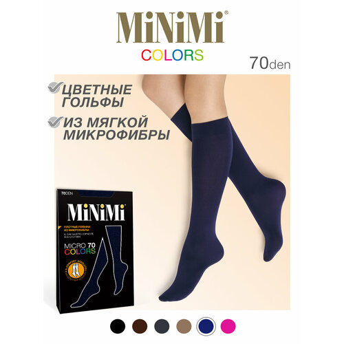 гольфы minimi micro colors nero 70 den o s размер Гольфы MiNiMi, 70 den, размер 0, синий