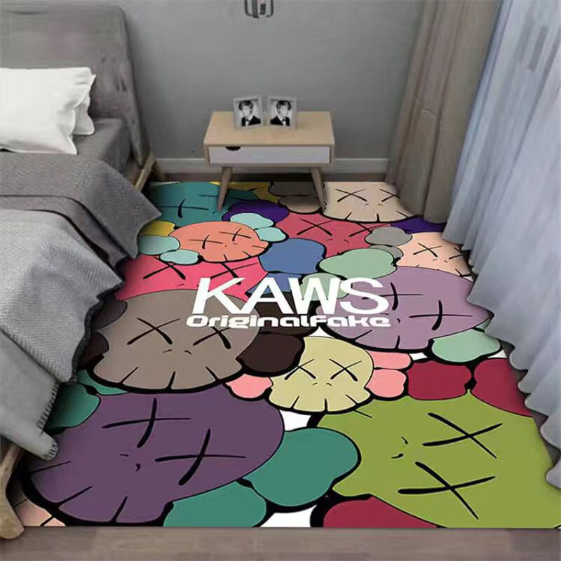 Ковер безворсовый KAWS Companion/Кавс 60x90см. Коврик универсальный, в ванную комнату, в прихожую, противоскользящий13