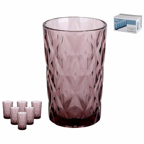 Стакан тебриз фиолетовый 350мл высокий стекло 800₽