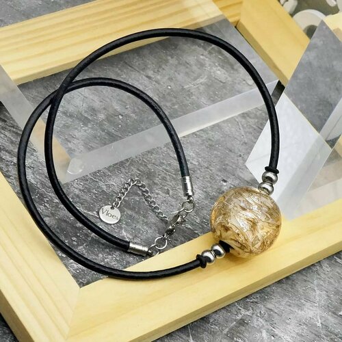 Колье Vloes, муранское стекло, черный, бежевый