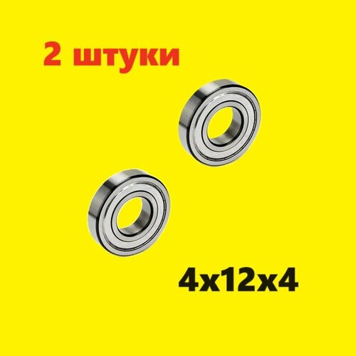 Подшипник 4х12х4 мм (2 шт.) шариковый радиальный подшипник размер 4x12x4 mm миллиметров запчасти, тюнинг 4*12*4 604ZZ R-1240ZZ