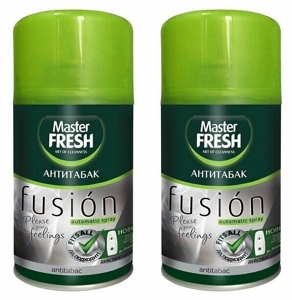 Master Fresh Освежитель воздуха сменный баллон Антитабак, 250 мл, 2 уп