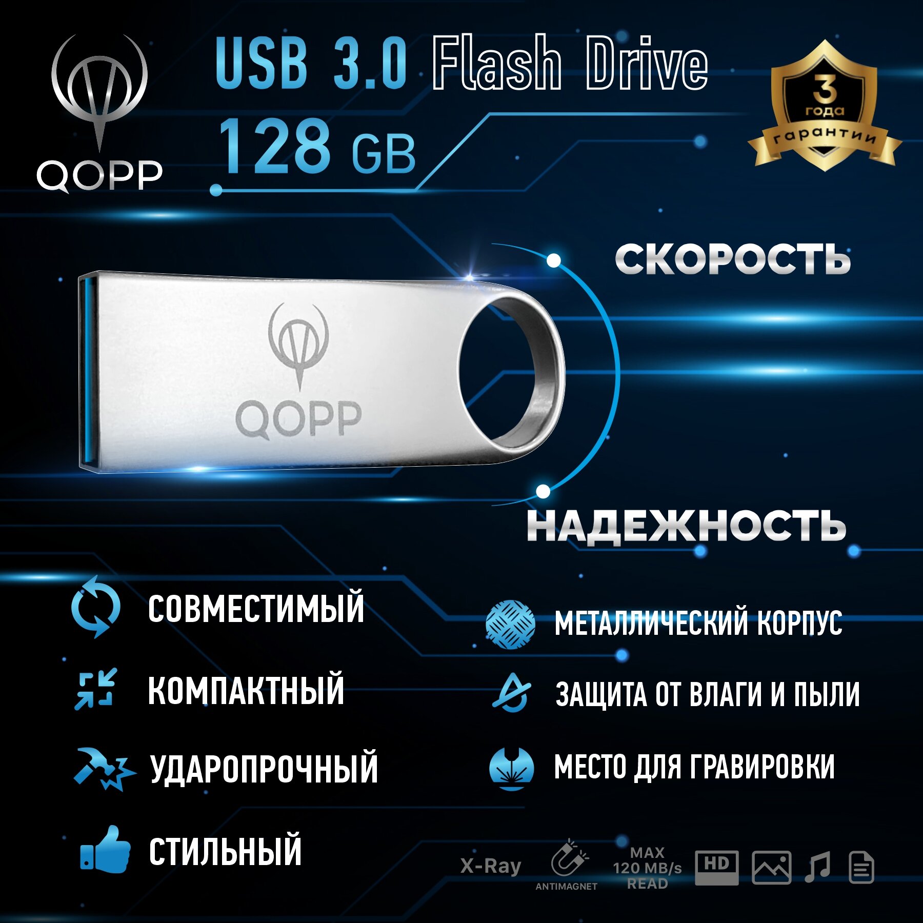 Флешка 128 гб USB 3.0 Flash накопитель