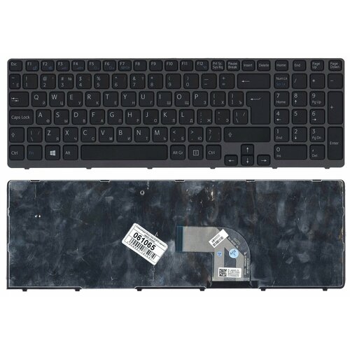 Клавиатура для Sony Vaio SVE1512Y1RB черная с серой рамкой