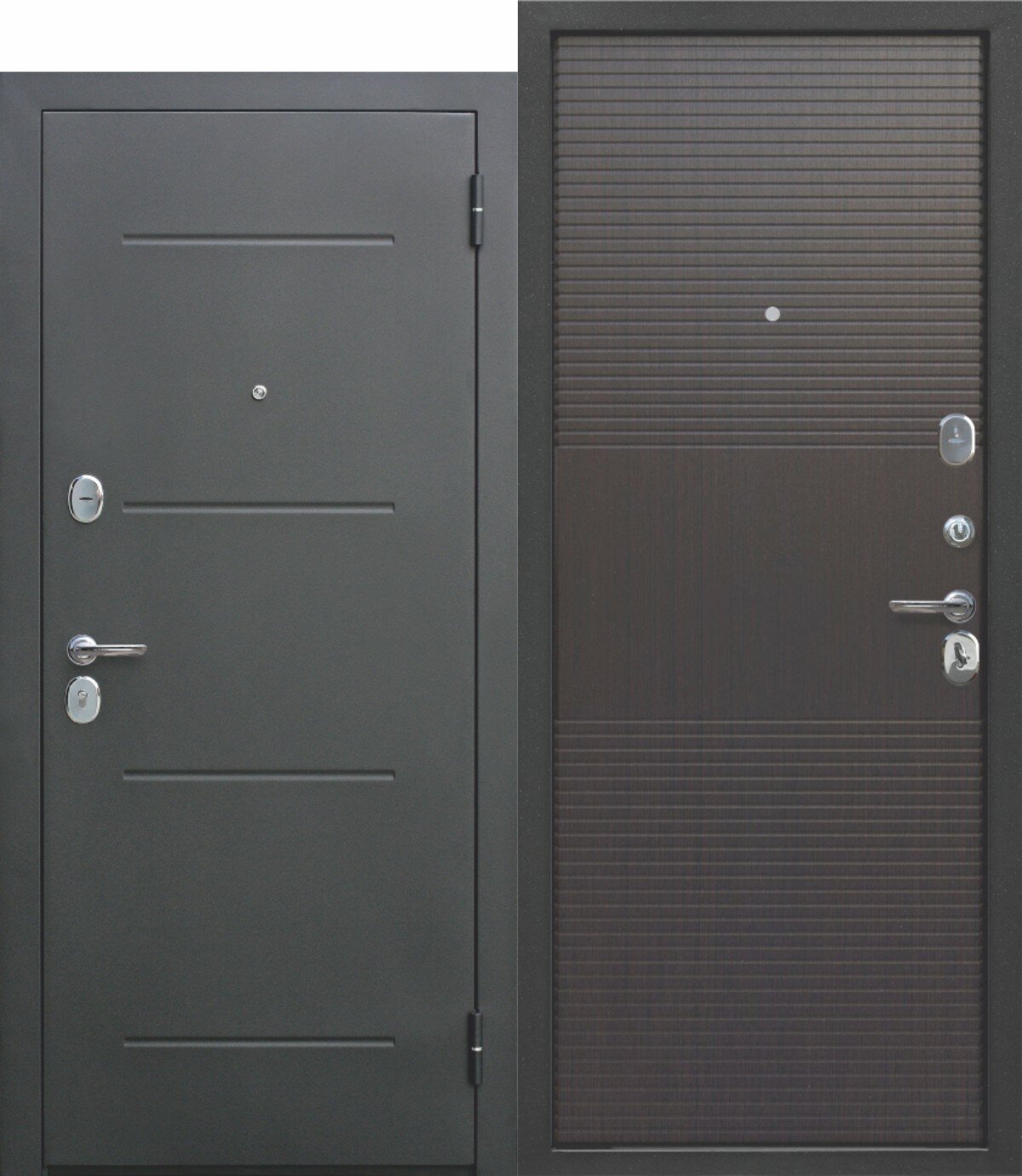 Входная дверь Ferroni 7,5 см Гарда Серебро Темный кипарис (960мм) левая - фотография № 1