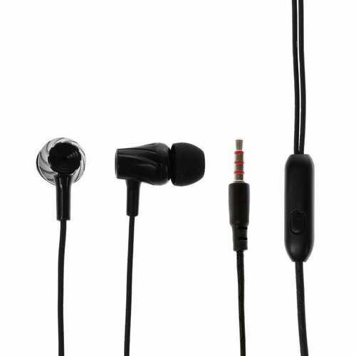 Наушники Krutoff HF-T83 вакуумные микрофон 106 дБ 16 Ом 1 м черные 1 шт 834₽