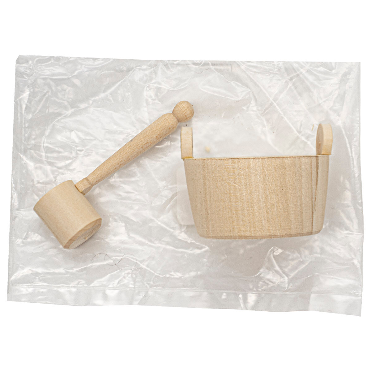 Заготовка деревянная для творчества 'Ушат с ковшом', 4*8,5 см, Айрис — фото 1