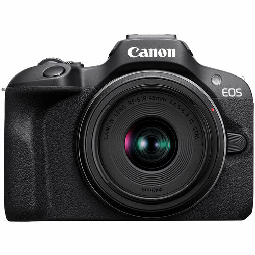 Беззеркальный фотоаппарат Canon EOS R100 RF-S 18-45mm f45-63 IS STM черный 65988₽