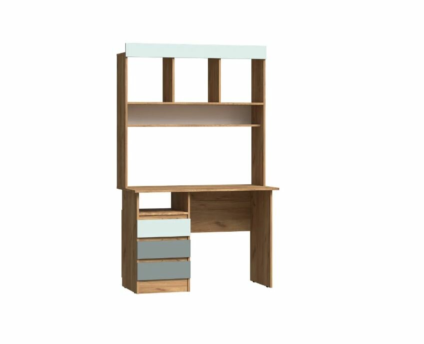 Комплект мебели для детской Челси Color (композиция 4) Мята/Сумеречный голубой/Дуб крафт