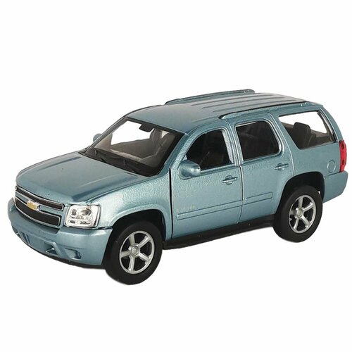 Машинка WELLY 1:38 Chevrolet Tahoe Голубой пруж. мех. машинка welly 1 38 mclaren gt серебряный пруж мех