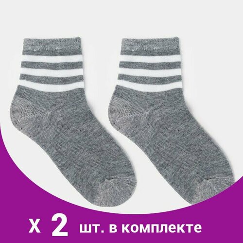 Носки 2 пары, размер 26/28, серый детские носки патрик 1 пара серого цвета размер 26 28 16 18