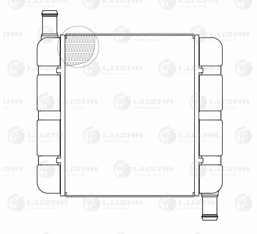 Радиатор отопителя для с/т МТЗ-80/82 (трубки в разные стороны, алюм.) (LRh 0680)