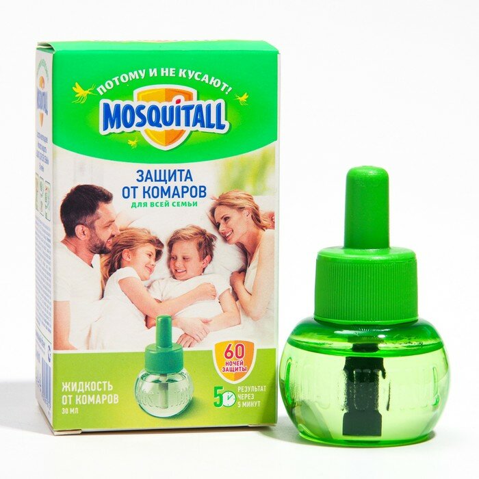 Жидкость от комаров Mosquitall "Защита для всей семьи", 60 ночей, 30 мл (6885251)