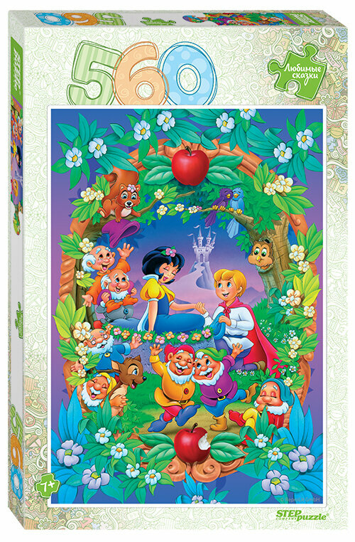Детский пазл "Белоснежка", игра-головоломка паззл для детей, Step Puzzle, 560 деталей мозаики