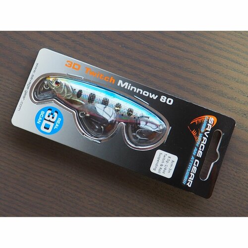 Воблер для рыбалки Savage Gear 3D Twitch Minnow 8.5g Blue Pink Smolt 62214