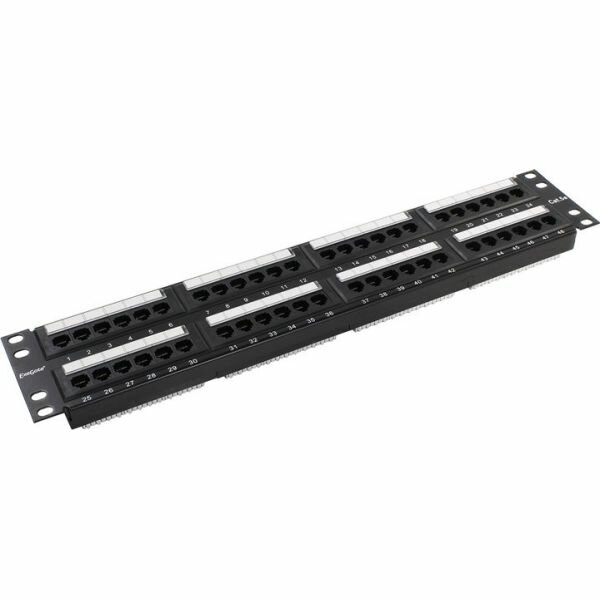 Патч-панель Exegate EX256753RUS (19", UTP, 48 port, cat.5e, KRONE&110(dual IDC), 2U, RoHS, Black, RTL) - фото №14