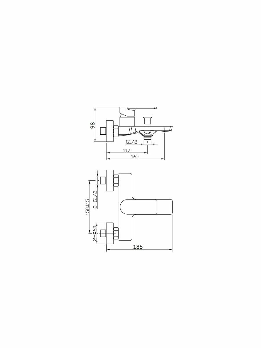 Смеситель для ванны с душем Agger Brilliant A0310000 Hoff - фото №7