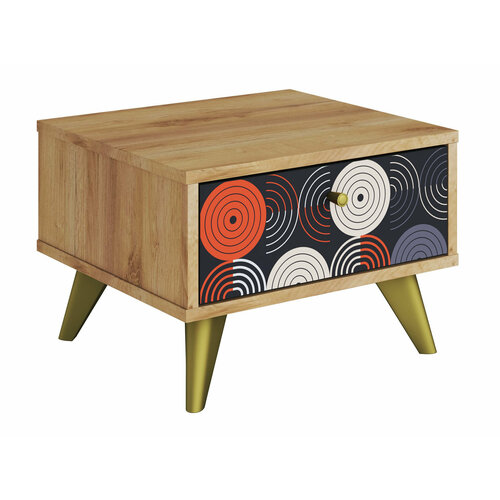 Прикроватная тумба стиль МК Фьюжн Дуб Крафт золотой Фотопечать Vinil 4420₽