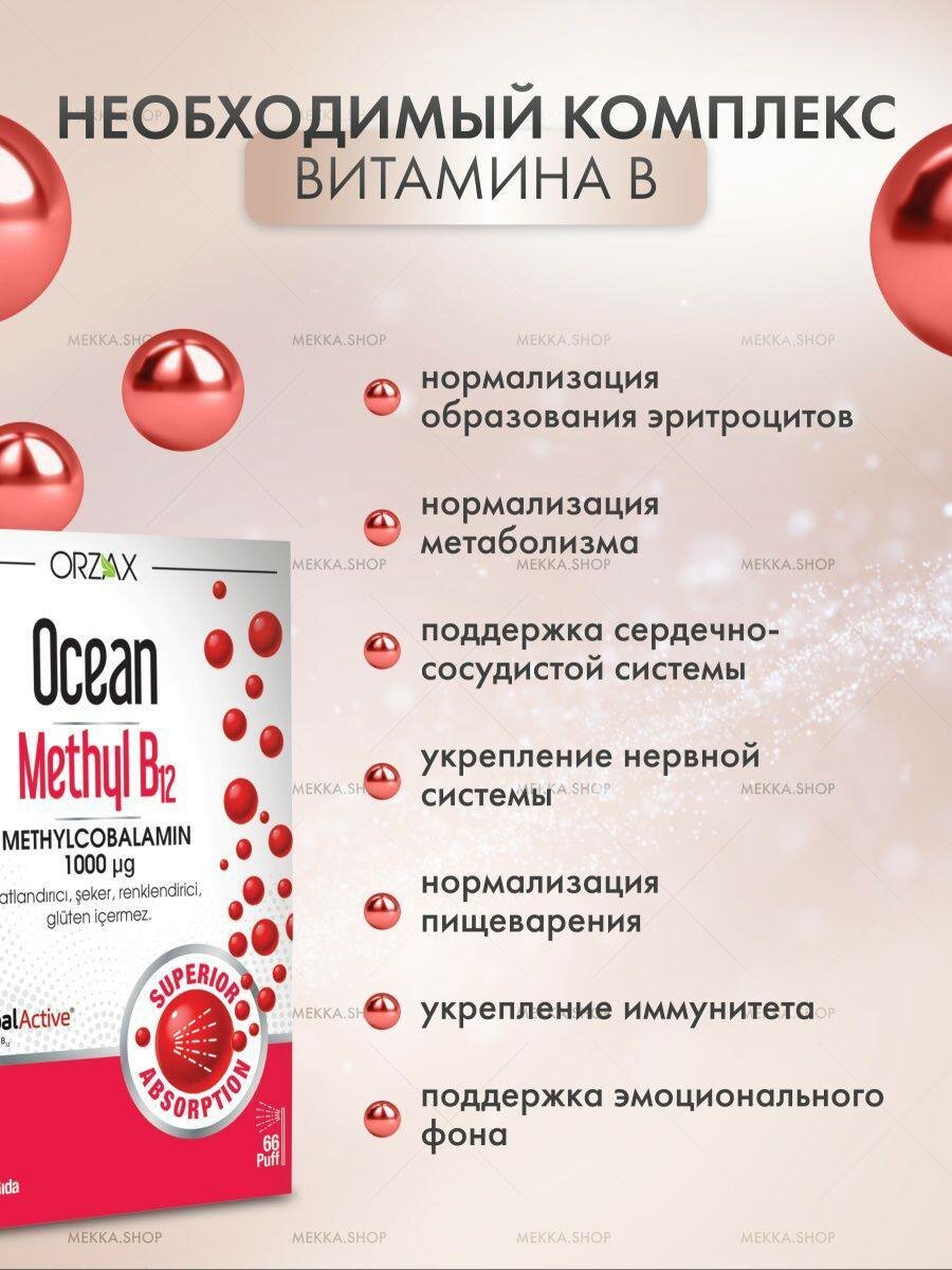 Пищевая добавка ORZAX Ocean Methyl B12, спрей, для нервной системы — фото 1