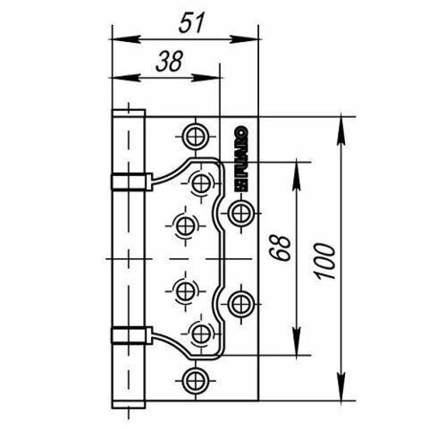 Петля без врезки Fuaro 500-2ВВ 100x75x2.5 мм сталь цвет матовый никель - фото №4